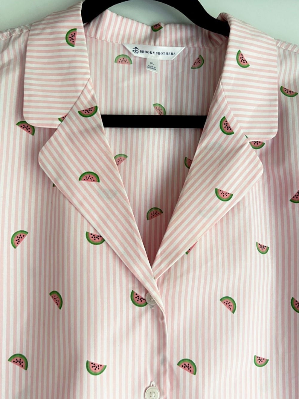 Brooks Brothers Women’s Pink White Striped Watermelon Print Pajama Set XL NWOT - Picture 8 of 9